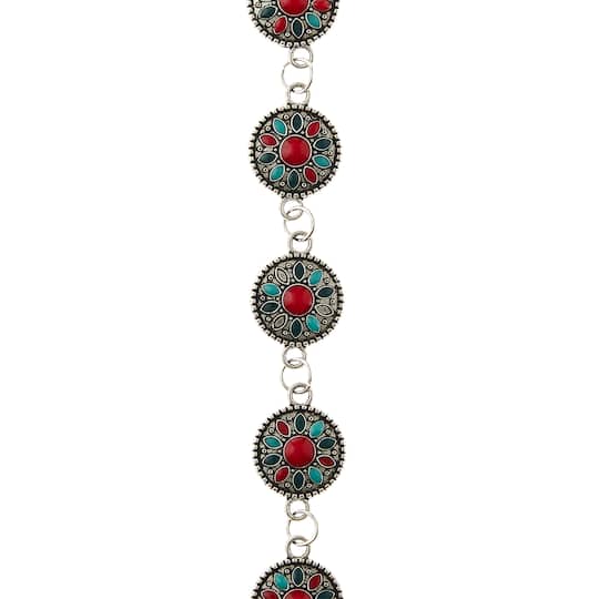 Multicolor Enamel Metal Link Beads, 15mm by Bead Landing™